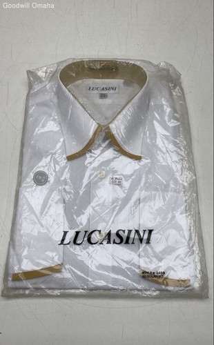 Lucasini White Button Up Shirt Mens Size 15 1/2 | eBay