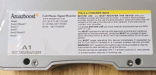 Amplificateur de signal pour téléphone portable Amazboost A1 - Neuf et scellé avec emballage rétractable d'usine - Photo 3 sur 5
