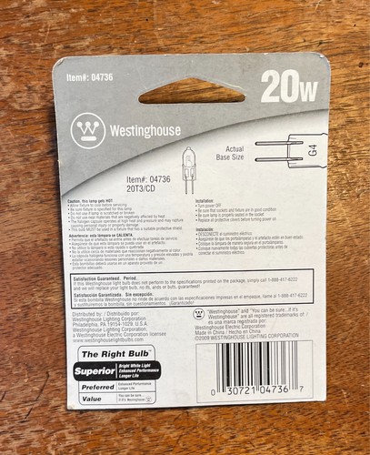 NEW Westinghouse 20W 2000 Hour 12V G4 Base (20T3) - Picture 2 of 4