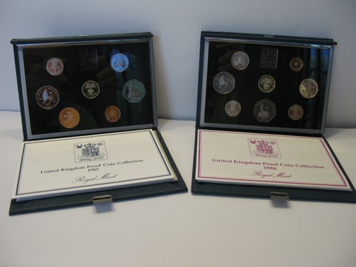 1984 & 1985 United Kingdom Proof Coin Collection Set Royal Mint - Picture 2 of 4