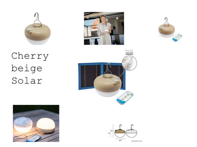Cherry Solar Beige Glühbirne Akku Gartenleuchte LED 900 Lumen  Garten NEWGARDEN