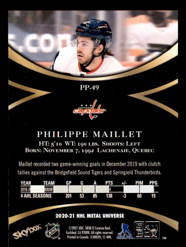 2020-21 Metal Universe Skybox Premium Prospects #PP49 Philippe Maillet - Image 2 of 2