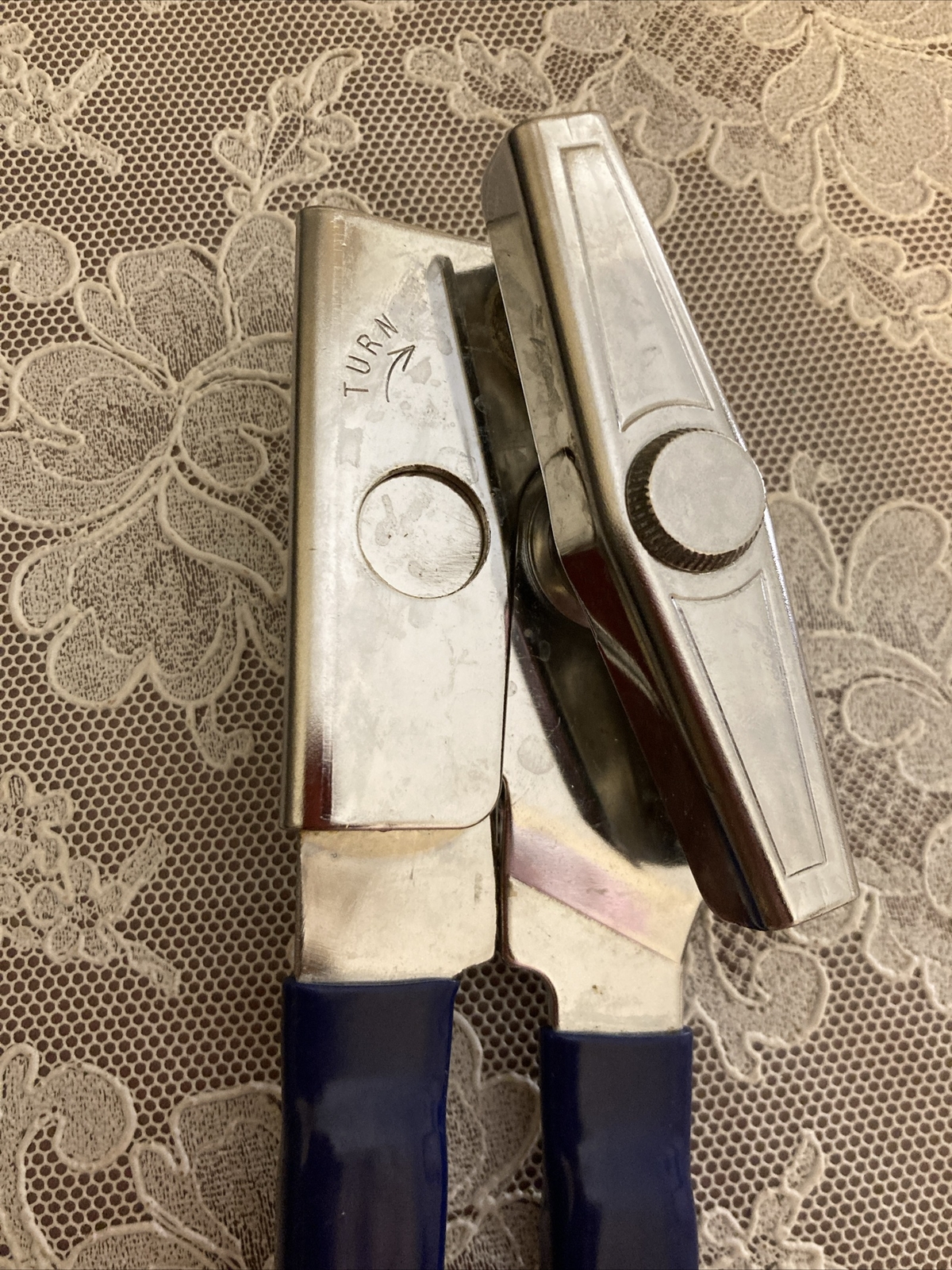 Swing Away Can Opener Navy Grips 7” SwingAWay Vintage 80s Made In USA