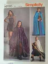 Vampire Wizard Goth Witch Cape Hood 8721 Simplicity Pattern Velvet One Size