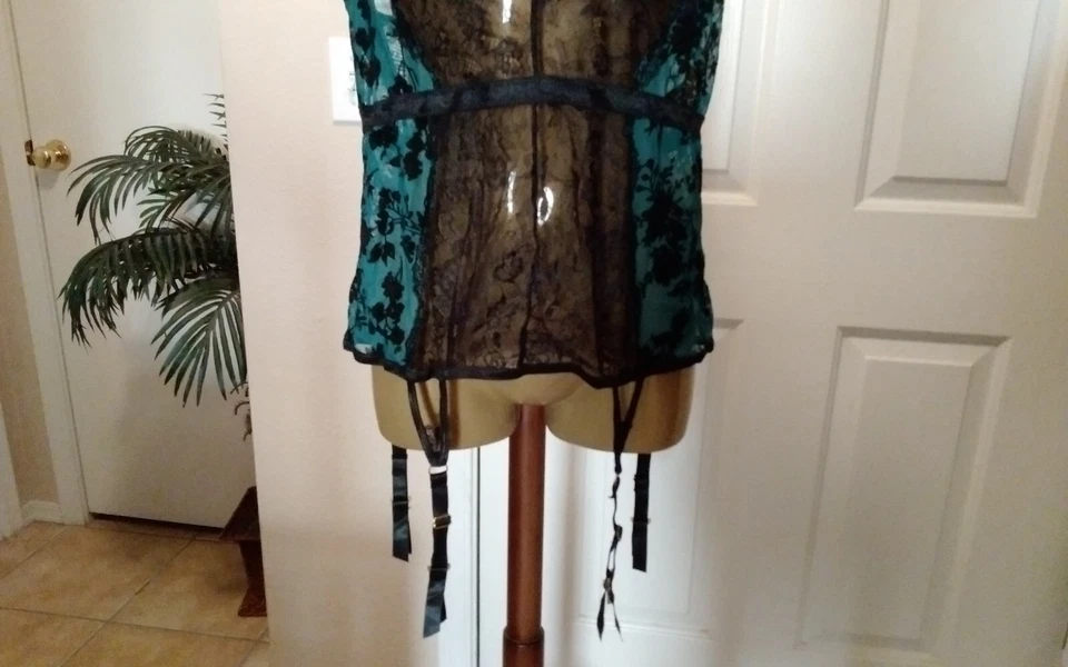 Bustier Mujer Verde Esmeralda y Negro Siete hasta Medianoche 3xl/4xl Foto 3 de 4