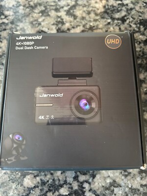 Janwold Dual Dash Camera 4K 1080P UHD Wide Angle 64G Card Dash & Rear New
