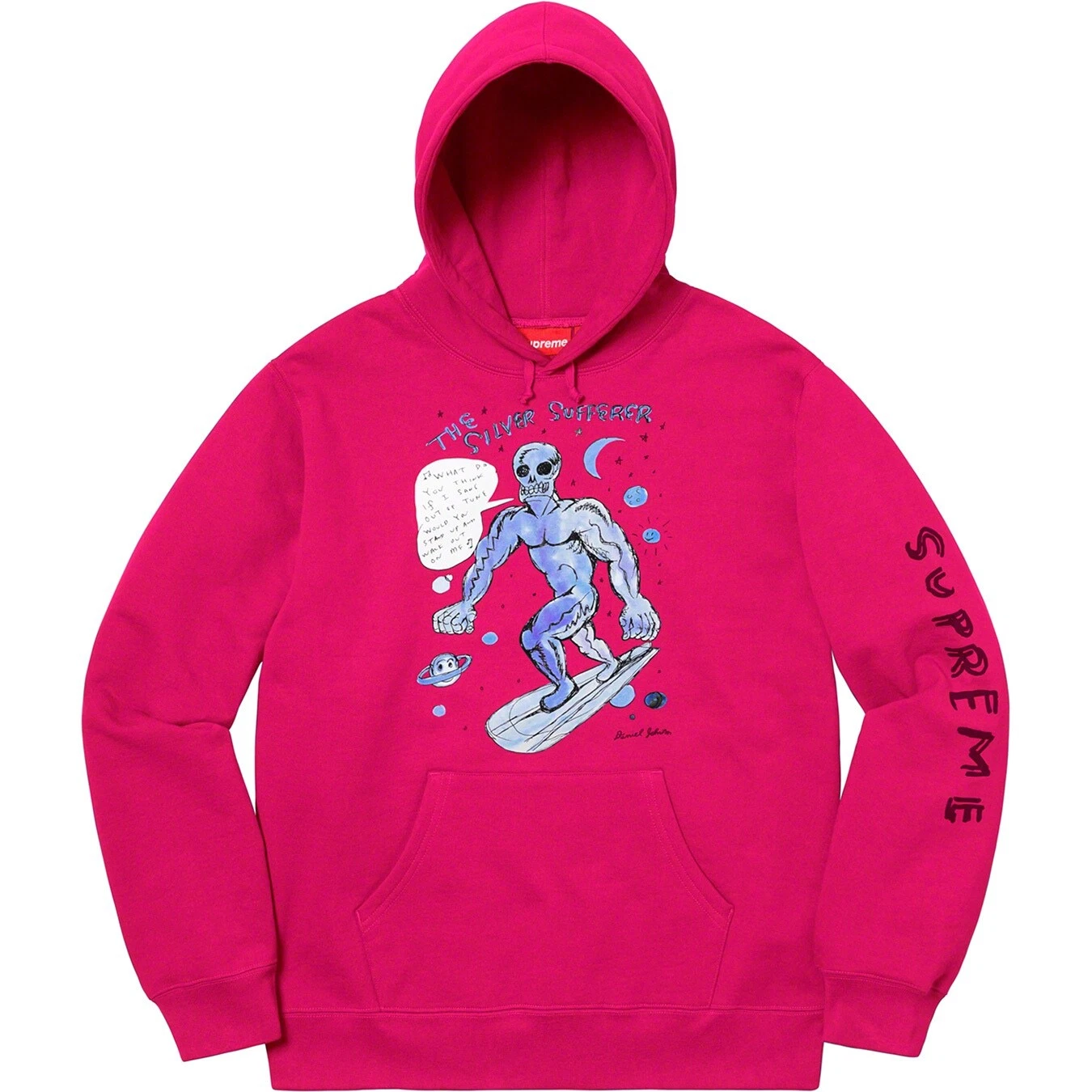 Sweat à capuche Supreme Daniel Johnston SS20 FLAMBANT NEUF taille moyenne fuchsia