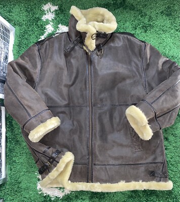 Vintage NY Classics Sports mens leather Bomber jacket Size 3XL