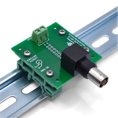BNC 50 Ohm Screw Terminal Breakout Board DIN Rail Mount ST-BNC-50-R-DIN
