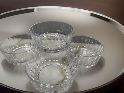   Set of 4 Pasabahce Turkey Cut Glass Bowls   Dessert Berry bowls 4  W 2  H