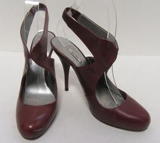 MIU MIU Maroon Leather Slingback Pumps Size 36.5