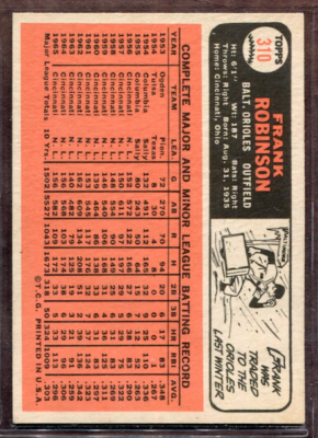 1966 Topps Set-Break #310 Frank Robinson EX-EXMINT *JAYSACE