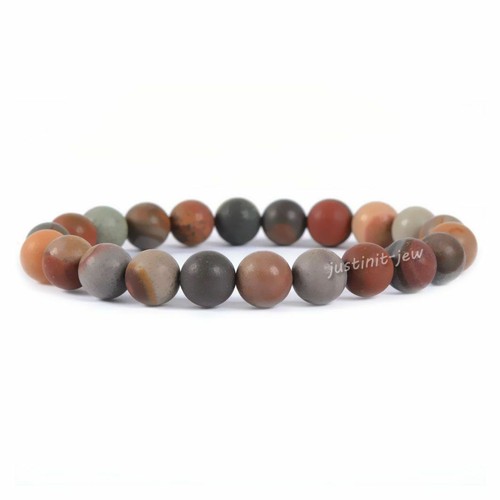 8mm Fashion round gemstone beads stretchable bracelet 7" - Picture 55 of 286