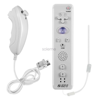 2 in 1 Motion Plus Remote Controller + Nunchuck Set for Wii & Wii