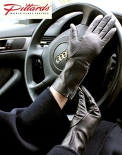 BRAND NEW Stylish Black Leather Gloves with side zipper detail BRAND NEW