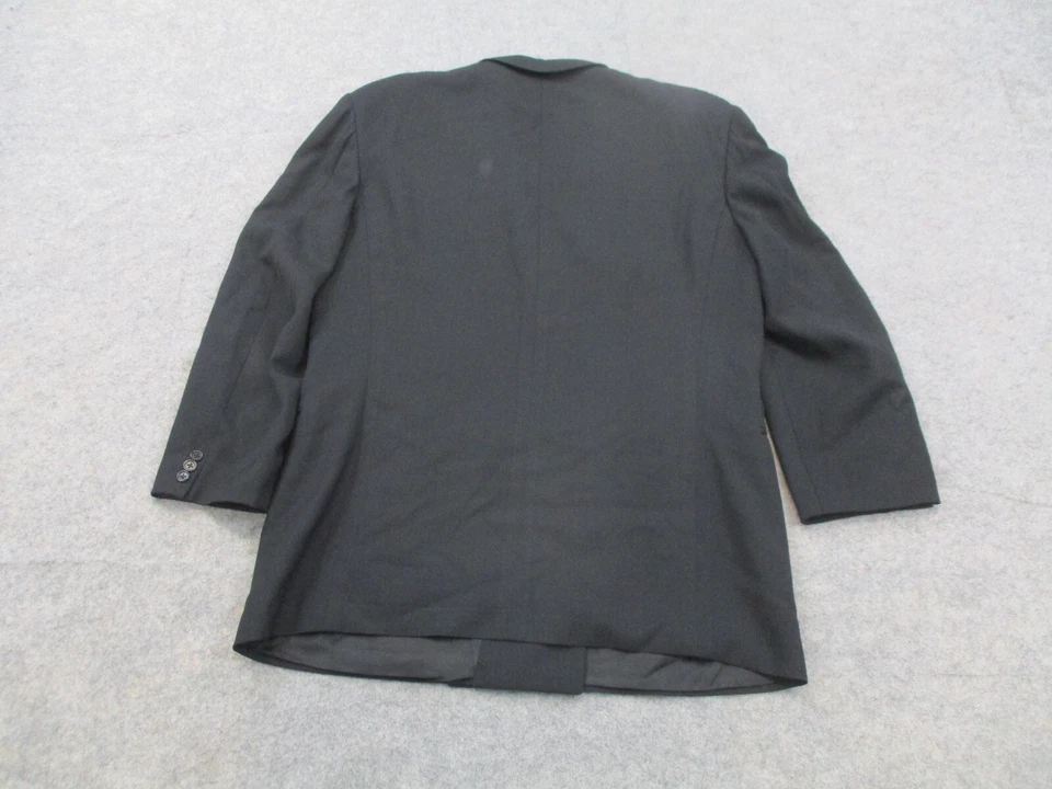 Blazer Canali Para Hombres 42 R Negro Doble Pecho Abrigo 100% Lana Hecho en Italia Chaqueta Foto 4 de 4