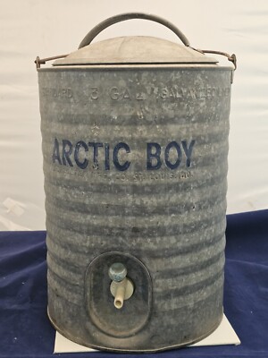 ARCTIC Boy Water Cooler Galvanized Steel Metal 3 Gallon Camping Outdoor Portable