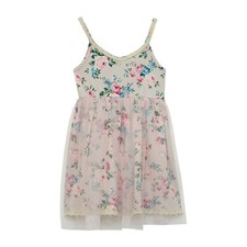 Girls' Knit Works 44 Sleeveless Jersey Knit  Mesh Pink Floral A-Line Dress NWT