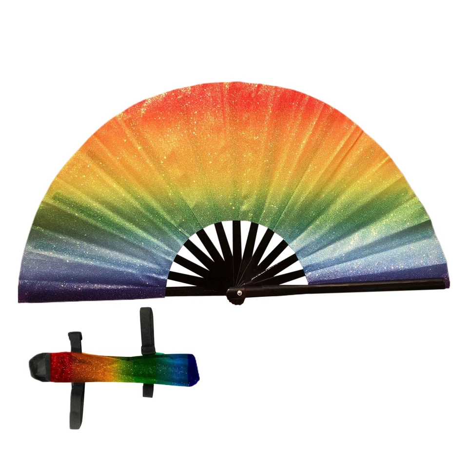 Botas en el suelo abanico de mano decorativo rave abanico de mano grande plegable abanico festival Foto 2 de 4