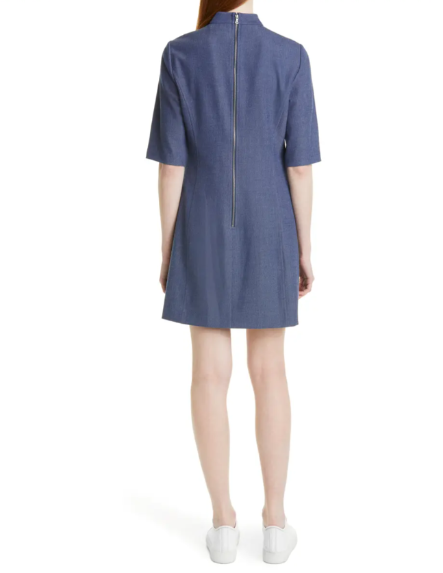 NEW, Alice + Olivia Coley A-Line Dress in Dark Blue Size 12 #D5916
