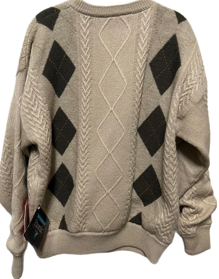 Suéter de Colección Etonic Ropa de Golf para Hombres Mediano Lana Tapón de Viento Argyle Pullover Golf Foto 3 de 4