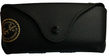 NEW BLACK RAY BAN SOFT LEATHER EYEGLASS CASE AND CLEANING CLOTH
