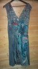 SAVE THE QUEEN SLEEVELESS LINED V-NECK DRESS ABSTRACT PATTERN SZ XXL EUC