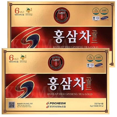 6 year Korean Red Ginseng Tea Gold 200T (3g x 100T x 2 box) Ginsenoside 6.7mg/g - Image 1 of 4