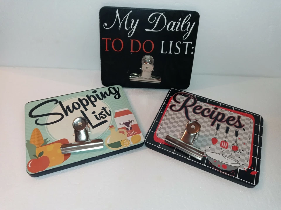 My Daily To Do List, Recipes, Shopping List Lot of 3 Pieces With Clips Preowned - Image 2 of 4