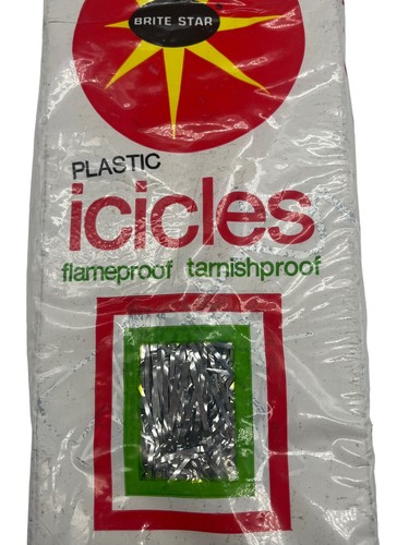 Vintage Brite Star 1000 Strand 18" Silver Icicles for Christmas Tree Tinsel 1 Pk - Picture 3 of 10