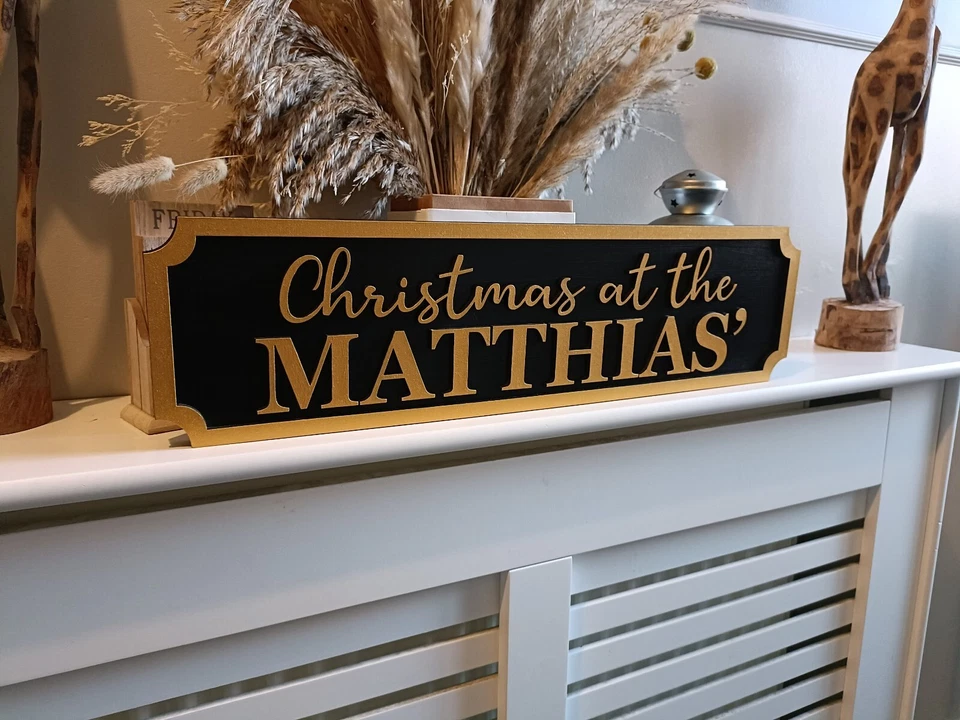 Freestanding personalised Christmas at the Surname's | Street sign 3D look |gift - Image 3 of 4