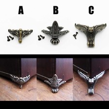4pcs Antique Brass Jewelry Chest Wine Box Case Decor Feet Leg Corner Protector