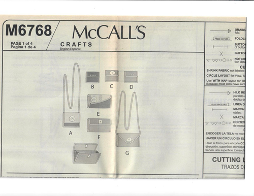McCall’s Pattern 6768 Phone Purse Rewards Card Wallet Coupon Holders Clutch - Picture 3 of 4