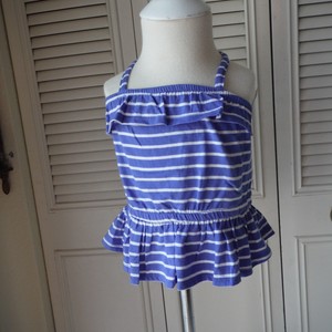 Girls-Blue-amp-White-Ruffle-Tank-Top-shirt-size-18-24-months-Old-Navy-New-tags-NWT