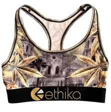 Ethika Sports Bra Womens XS Camouflage Racerback Activewear Yoga Running NEW