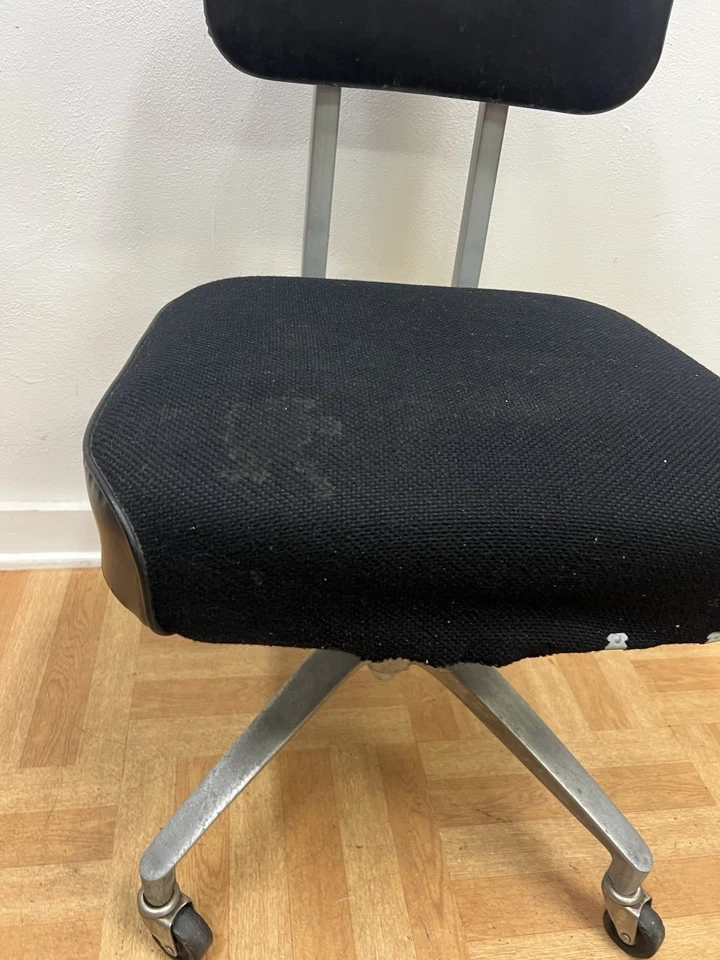 SILLA INDUSTRIAL de colección escritorio oficina máquina giratoria edad mediados de siglo asiento moderno Foto 4 de 4