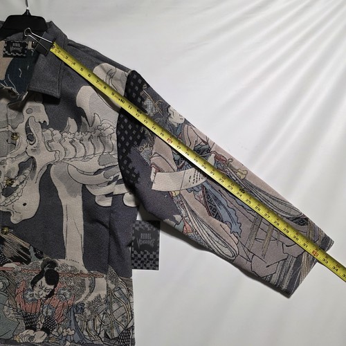 Rebel Vengeance AOP Tapestry Japanese Samurai Skull Jacket Statement 2XL XXL - Bild 10 von 11