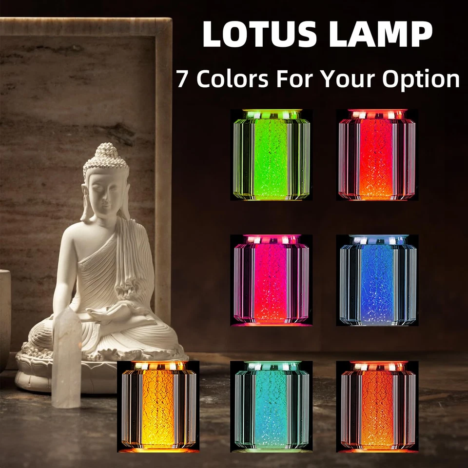 1 Pair-7 Color LED Lotus Flower Lamp - Crystal Palace Lotus Buddhist Lamp Lig... - Image 3 of 4