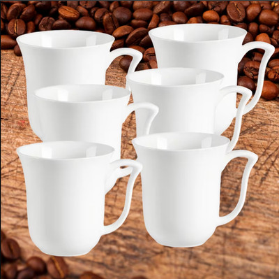 Malacasa Amparo Porzellan Becher Set NEU Cremeweiß 6 x Kaffeepott