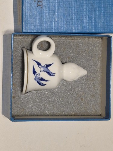 Rare Coalport Miniature Willow Blue & White Candle Snuffer boxed - Picture 15 of 16