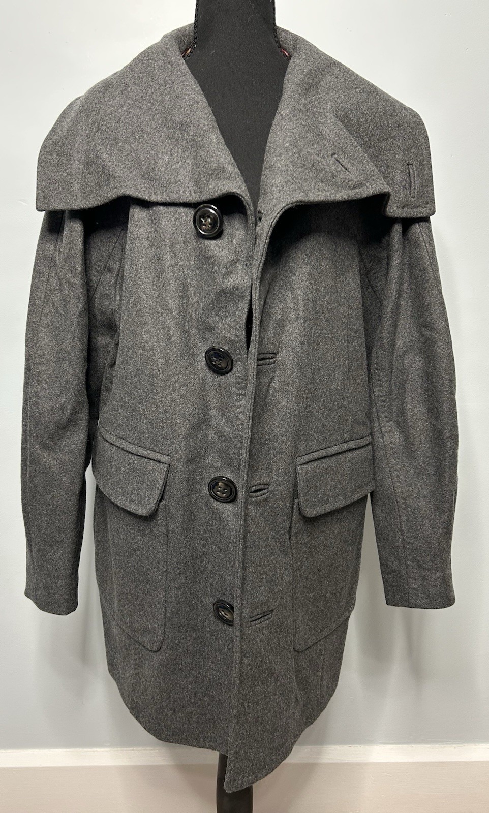 DSQUARED2 Collared Button Overcoat Pockets Gray L… - image 5