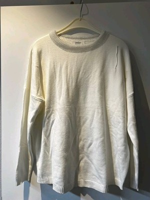 Leichter Cremeweißer Pulli mit Glitzer bis Gr. 44/46