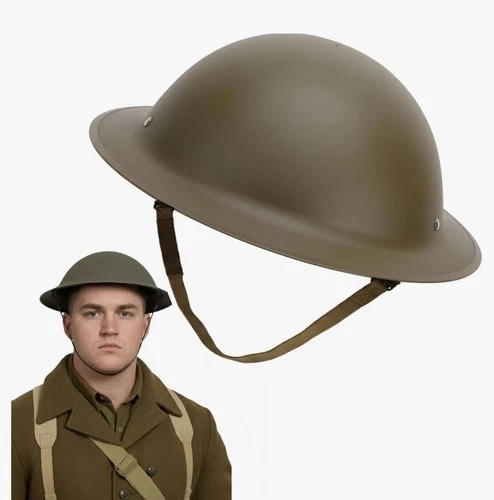 WW2 British Army Helmet Plastic Helmet Replica Tommy Brodie Doughboy Costume NEW
