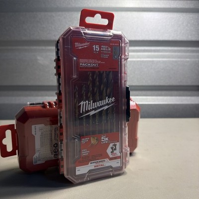 Milwaukee 48-89-4670 SHOCKWAVE Impact Duty RED HELIX Titanium Drill Bit Set-15PC