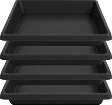 Square Plant Saucer 14 Inch 4 Pack, 6 8 10 12 13 16 18 20 Plastic Plant Trays