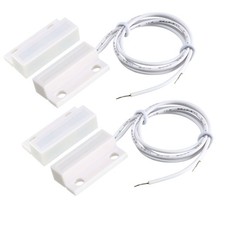 2pcs MC-38 Surface Mount Wired NC Door Sensor Alarm Magnetic Reed Switch, White