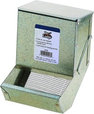 Steel Small Animal Feeder with Lid and Sifter Bottom Cage Rabbit Feeder