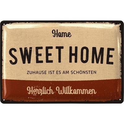 LANOLU Blechschild Sweet Home Zuhause Vintage Retro Deko - 20x30cm