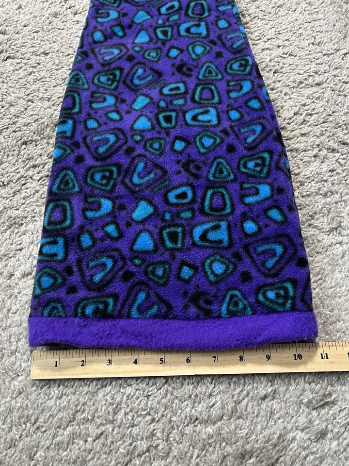 De colección 1990 Piel de Tortuga Largo Punta Esquí Invierno Sombrero Geométrico Púrpura Verde Retro Foto 3 de 4