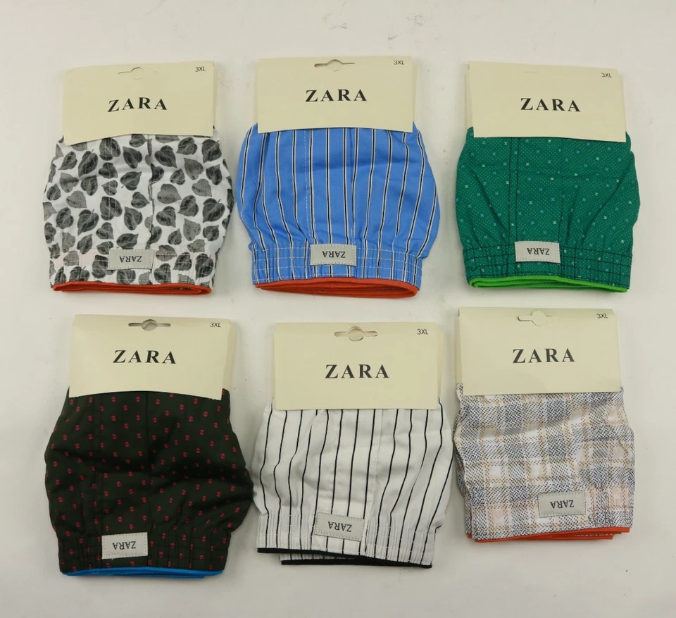Lote de 6 calzoncillos boxer Zara para hombre ropa interior elástica cintura 3XL Foto 2 de 4